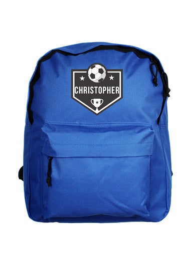 Personalised Memento Company Blue Football Backpack