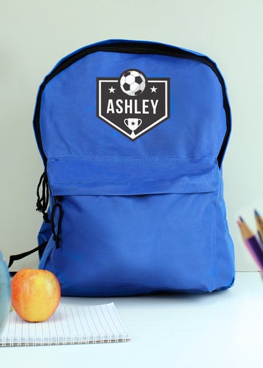 Personalised Memento Company Blue Football Backpack