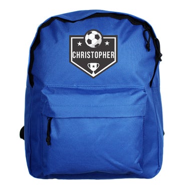 Personalised Memento Company Blue Football Backpack