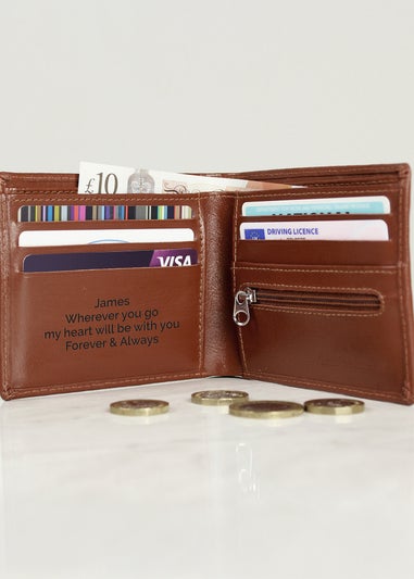 Personalised Memento Company Tan Free Text Leather Wallet