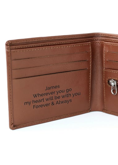 Personalised Memento Company Tan Free Text Leather Wallet