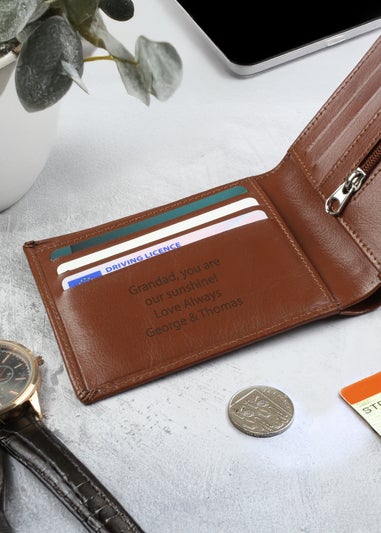 Personalised Memento Company Tan Leather Wallet