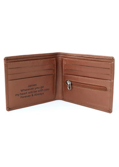 Personalised Memento Company Tan Free Text Leather Wallet