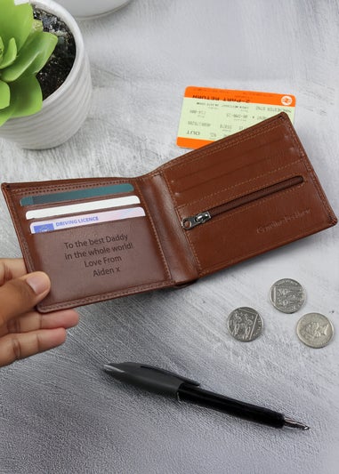 Personalised Memento Company Tan Leather Wallet