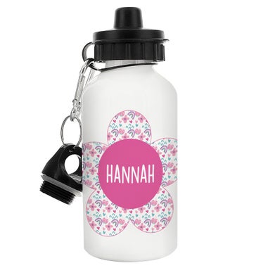 Personalised Memento Company White Flower Drinks Bottle