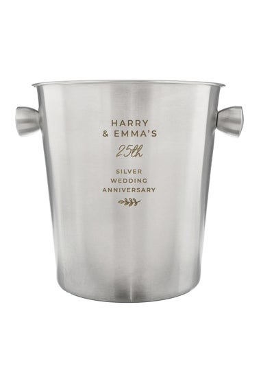 Personalised Memento Company Silver Free Text Stainless Steel Ice Bucket