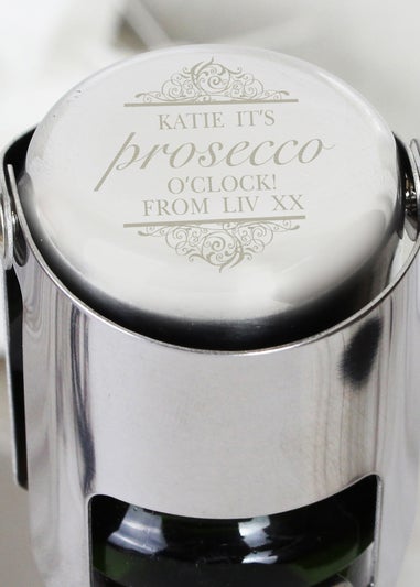 Personalised Memento Company Silver Prosecco Bottle Stopper