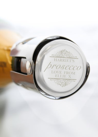 Personalised Memento Company Silver Prosecco Bottle Stopper