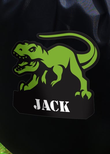 Personalised Memento Company Black Dinosaur Kit Bag