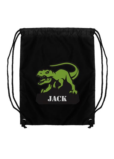 Personalised Memento Company Black Dinosaur Kit Bag