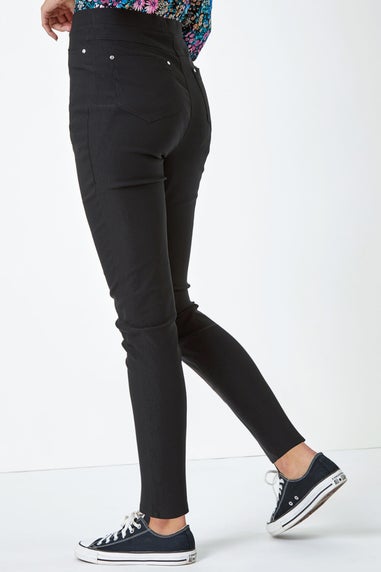 Roman Black Elastic Waist Stretch Jean Trouser