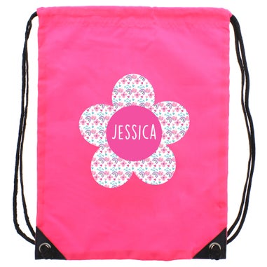 Personalised Memento Company Pink Flower Kit Bag