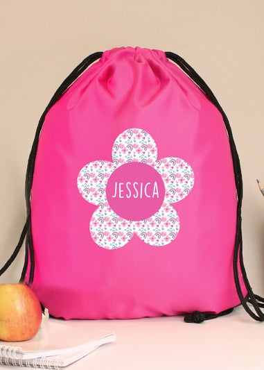 Personalised Memento Company Pink Flower Kit Bag