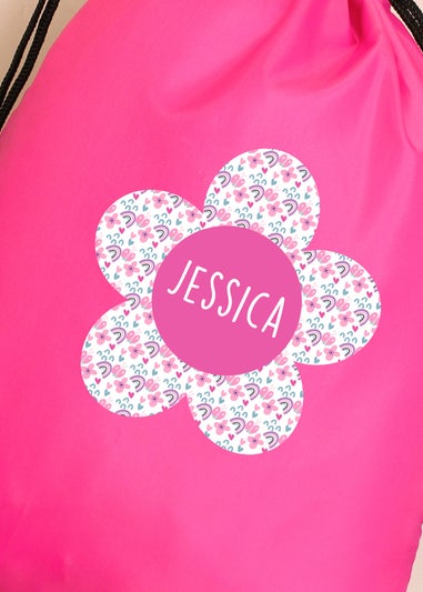 Personalised Memento Company Pink Flower Kit Bag