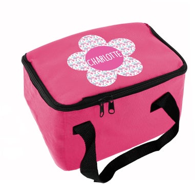 Personalised Memento Company Pink Flower Lunch Bag