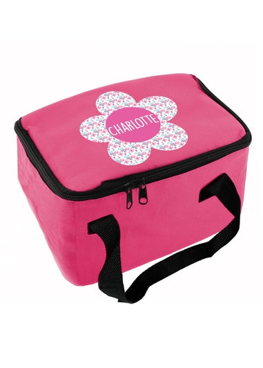 Personalised Memento Company Pink Flower Lunch Bag