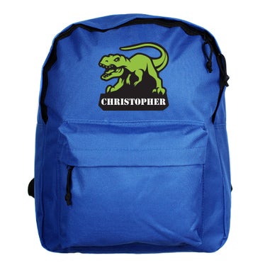 Personalised Memento Company Blue Dinosaur Backpack