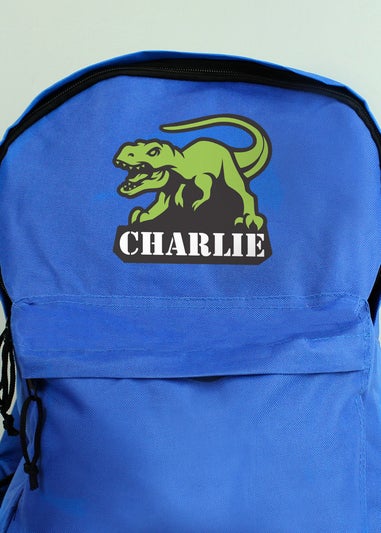 Personalised Memento Company Blue Dinosaur Backpack