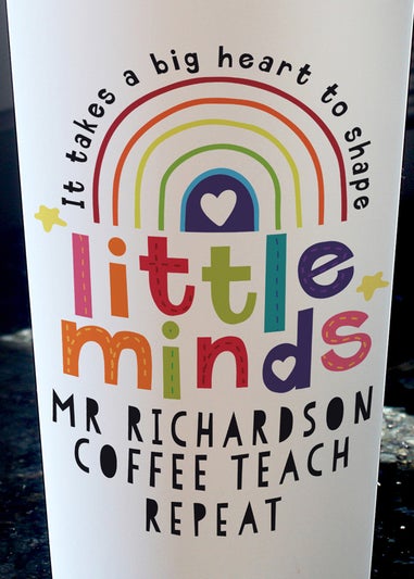 Personalised Memento Company White Shape Little Minds Travel Mug