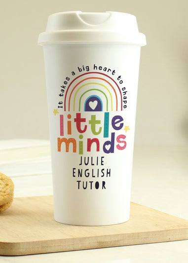 Personalised Memento Company White Shape Little Minds Travel Mug