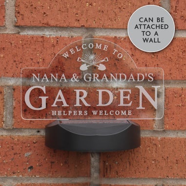 Personalised Memento Company Clear Garden Sign Outdoor Solar Light