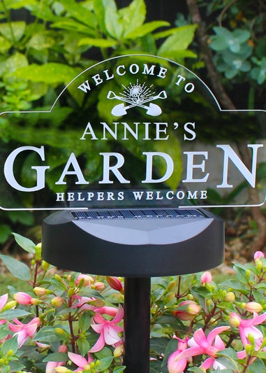 Personalised Memento Company Clear Garden Sign Outdoor Solar Light