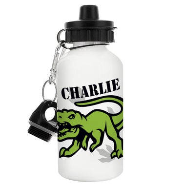 Personalised Memento Company White Dinosaur Drinks Bottle