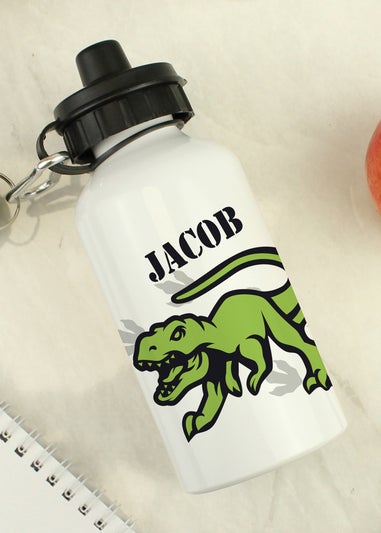 Personalised Memento Company White Dinosaur Drinks Bottle