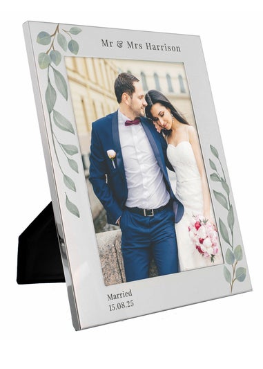 Personalised Memento Company Silver Botanical 5x7 Photo Frame