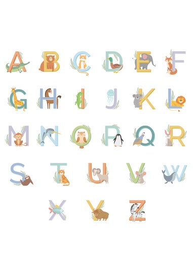 Personalised Memento Company White Animal Alphabet Plastic Cutlery