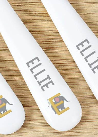 Personalised Memento Company White Animal Alphabet Plastic Cutlery