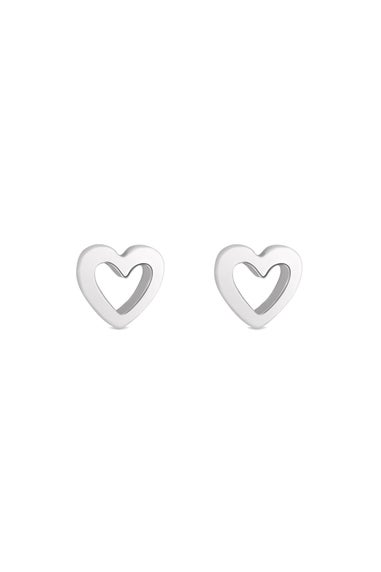 Simply Silver Sterling Silver 925 Open Heart Stud Earrings