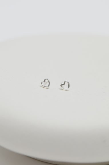 Simply Silver Sterling Silver 925 Open Heart Stud Earrings