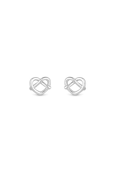 Simply Silver Sterling Silver 925 Open Crossover Heart Stud Earrings