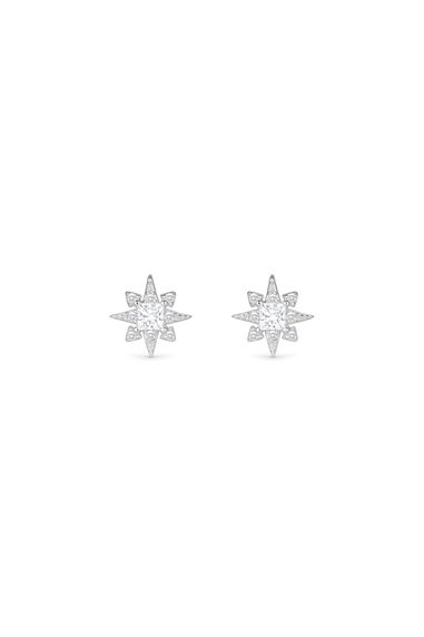 Simply Silver Sterling Silver 925 Cubic Zirconia Star Stud Earrings