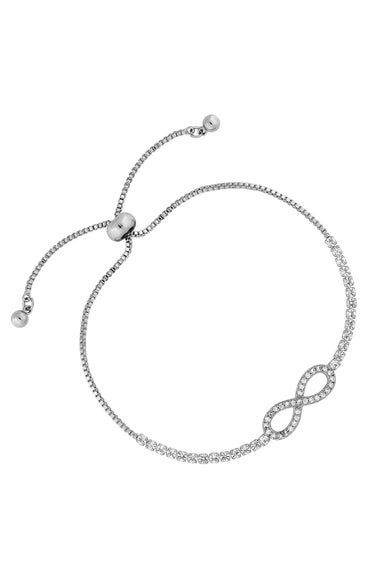 Jon Richard Silver Plated Crystal Infinity Toggle Bracelet