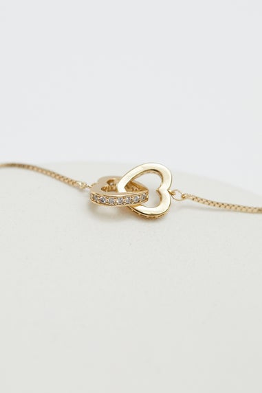 Jon Richard Gold Plated Interlink Heart Toggle Bracelet