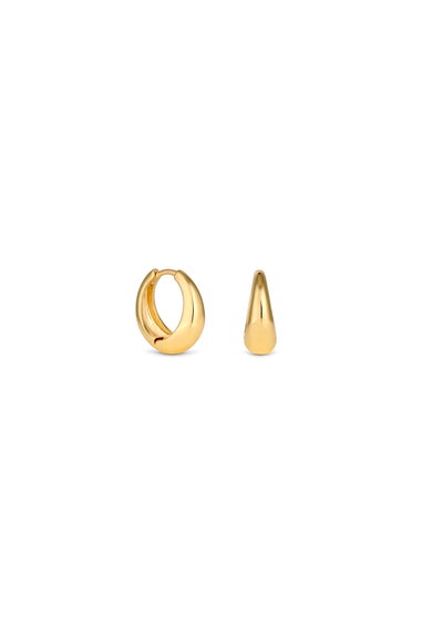 Jon Richard Gold Plated Polished Small Tapered Hoop Earrings