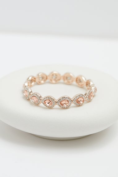 Jon Richard Rose Gold Plated Pink Stretch Bracelet