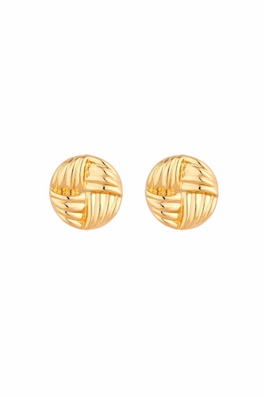 Jon Richard Gold Plated Ridged Statement Stud Earrings