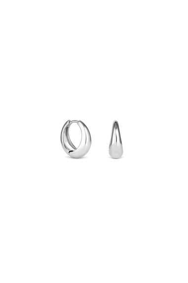 Jon Richard Silver Plated Polished Small Tapered Hoop Earrings