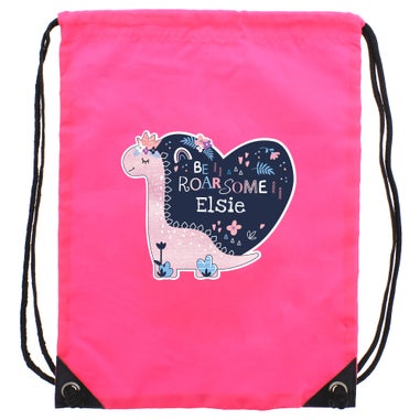 Personalised Memento Company Pink Dinosaur Kit Bag