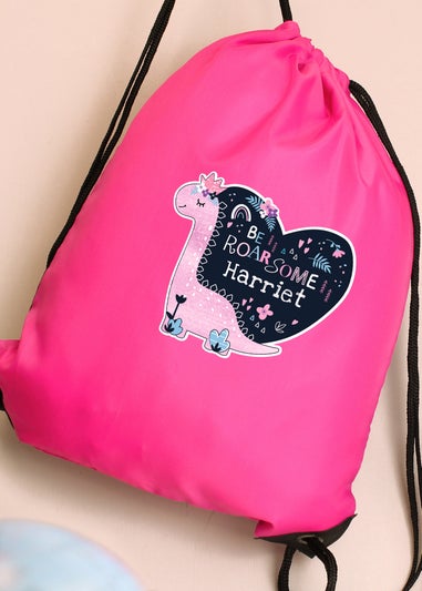 Personalised Memento Company Pink Dinosaur Kit Bag