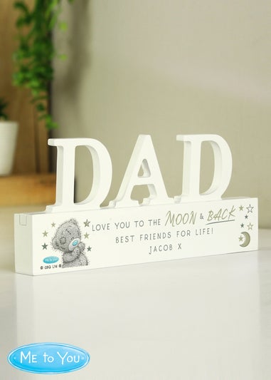 Personalised Memento Company White Wood Me To You Moon and Back Dad Ornament