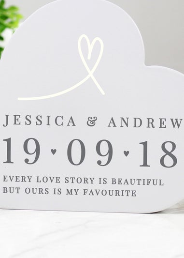 Personalised Memento Company Grey Free Text Free Standing Heart Ornament