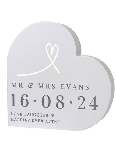 Personalised Memento Company Grey Free Text Free Standing Heart Ornament