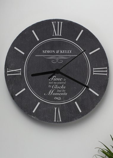 Personalised Memento Company Slate Moments Slate Clock