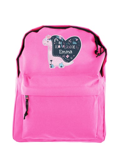 Personalised Memento Company Pink Dinosaur Backpack