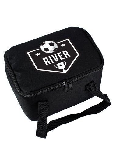 Personalised Memento Company Black Football Lunch Bag