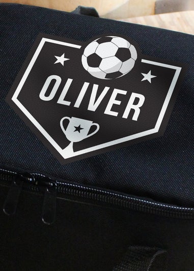 Personalised Memento Company Black Football Lunch Bag